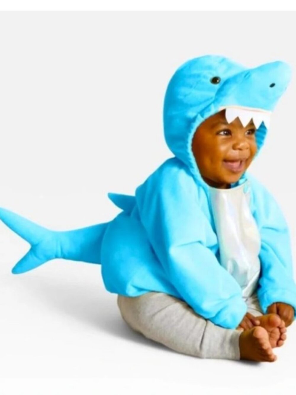 Target Brand Baby Size 6-12 Months Blue Shark Costume Hooded Top Halloween